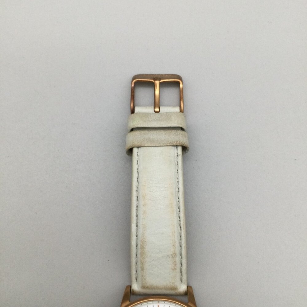 MVMT Boulevard Watch Women 38mm Rose Gold Tone White Leather Band New Battery - Picture 9 of 16